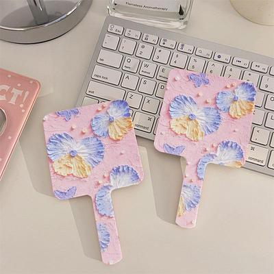 Tragbarer Hand-Schminkspiegel: Kompakt, Kunststoff, Desktop- und Taschenformat