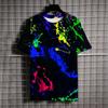 Summer Fashion Sports Graffiti Men T-shirts New Trend Harajuku Casual Personality 3D Printed Round Neck Short Sleeve Tees Tops