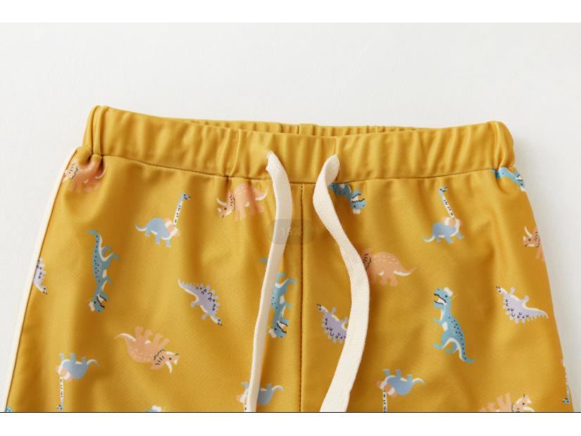 Barnens Dinosaurie Baddräktsset - Snabbtorkande Kortärmad & Shorts för Pojkar