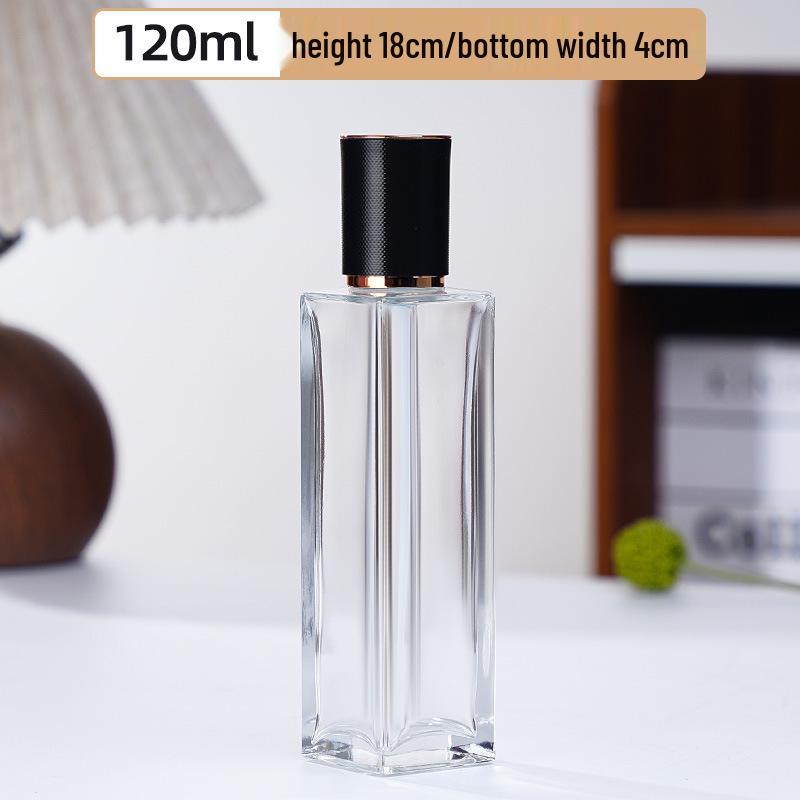 Press-Type Square Glass Skincare Bottle Set - Refillable for Lotion & Travel