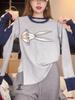 2025 Plus Size Rabbit Embroidery Long-Sleeve Slimming Fashion Top for Women