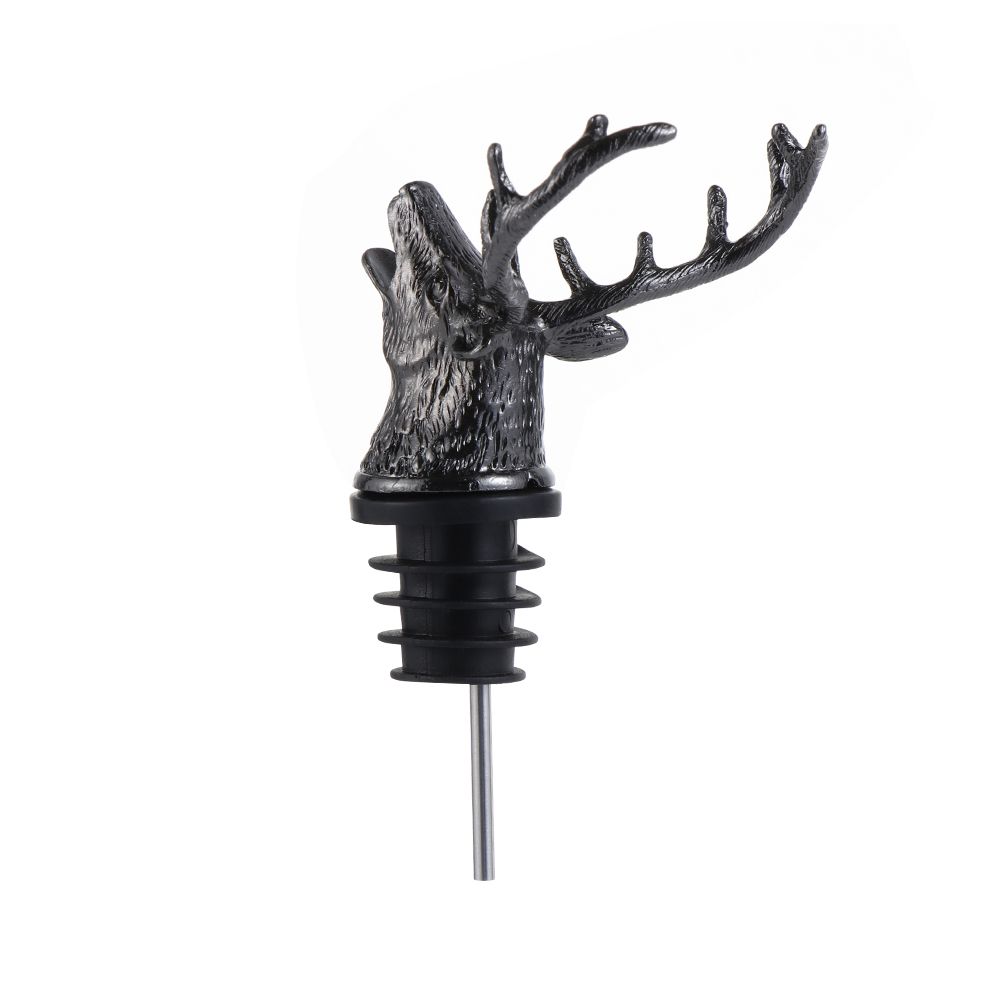 Deer Head Wine Pourer Bottle Stoppers Zinc Alloy Bar Tools Wedding Party Drinks Wine Aerators Kitchen Tool Accessories 7
