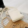 Simple Trendy Macaron Solid Color Shoulder Crossbody Canvas Bag Versatile  Zero Wallet Samll Square Phone Bags For Girls
