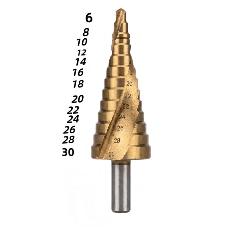 6PC Serrated Titanium Step Drill Set - Rustproof, Multifunctional Woodworking Hole Opener