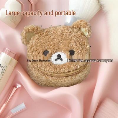 Trousse de Toilette et de Maquillage Ours Dessin Animé 3D - Rangement Mignon et Portable pour les Essentiels