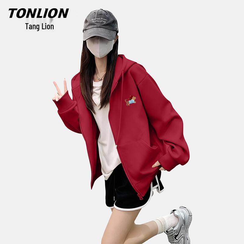 TonLion Women's Cartoon Zip-Up Hoodie