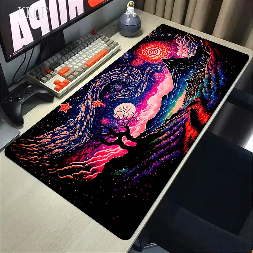 Alfombrilla de Ratón de Goma Impresión HD 900x400 Paisaje Montaña Atardecer Alfombrilla de Ratón Cartoon XXL Alfombrilla de Ratón Extendida Alfombra Antideslizante para PC