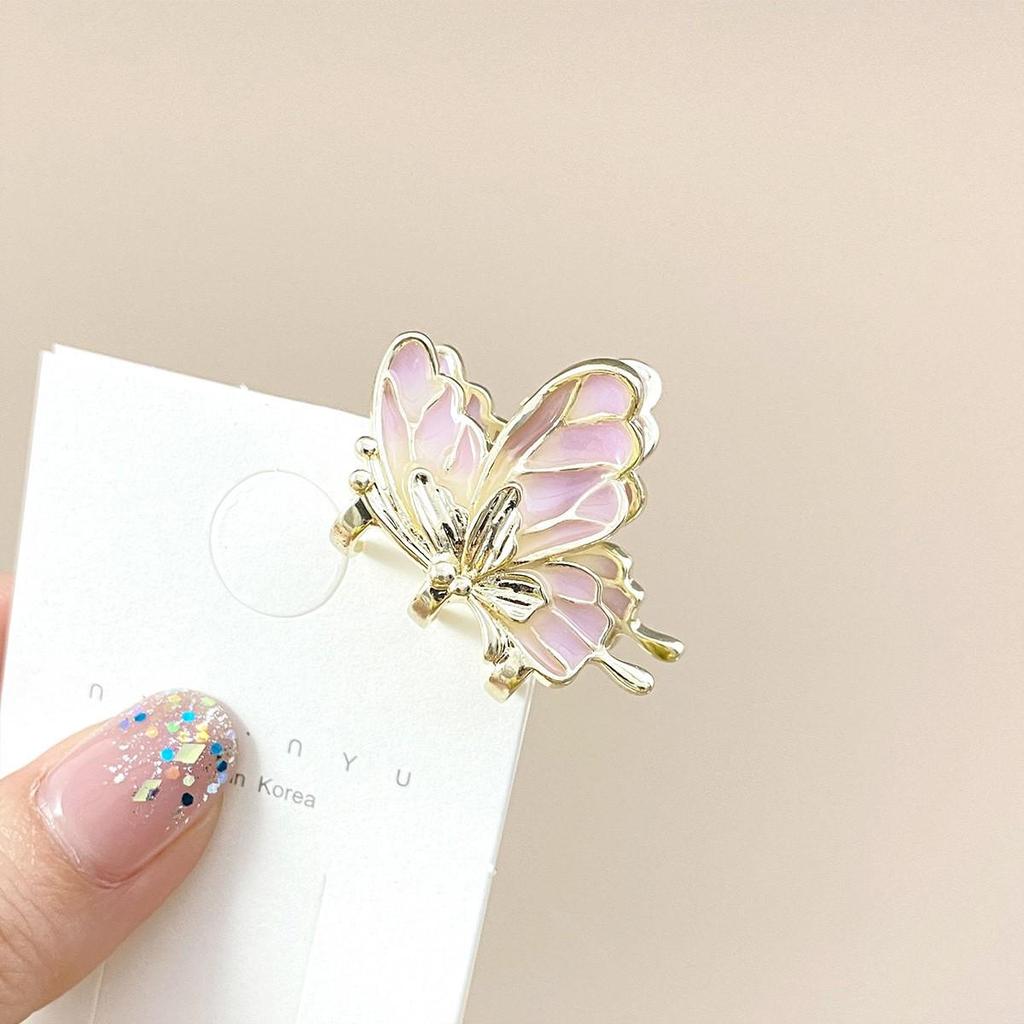 Aesthetic Butterfly Metal Hair Clip: Women's Small Claw for Side Bangs & Broken Hair, Stylish Hairpin