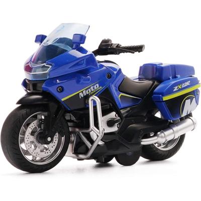 Druckguss-Polizeimotorradspielzeug, mit Licht- und Musikspielzeug-Motorradmodell, Spielzeugmotorrad für Kinder von 3–9 Jahren