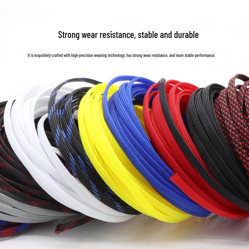 Nylon Braided Shockproof Speaker Cable Sleeve, Snake Skin Mesh, 3mm-80mm