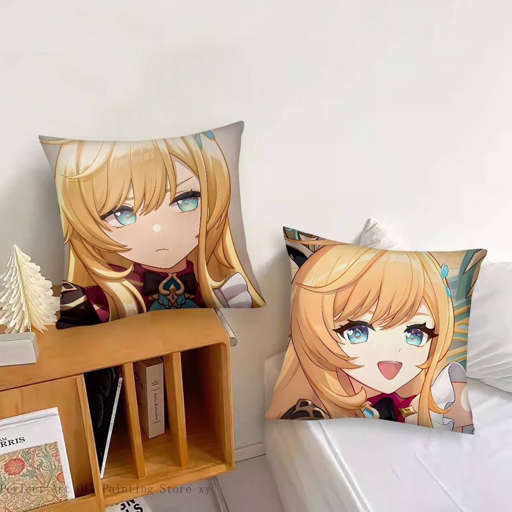 1pc Game Genshin Impact Escoffier Pillow Case Fashion Square Pillowcase Bedroom Sofa Room Ins Decoration Leisure