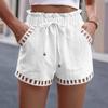 Women's Solid Color Casual Shorts Summer Lace-up Shorts