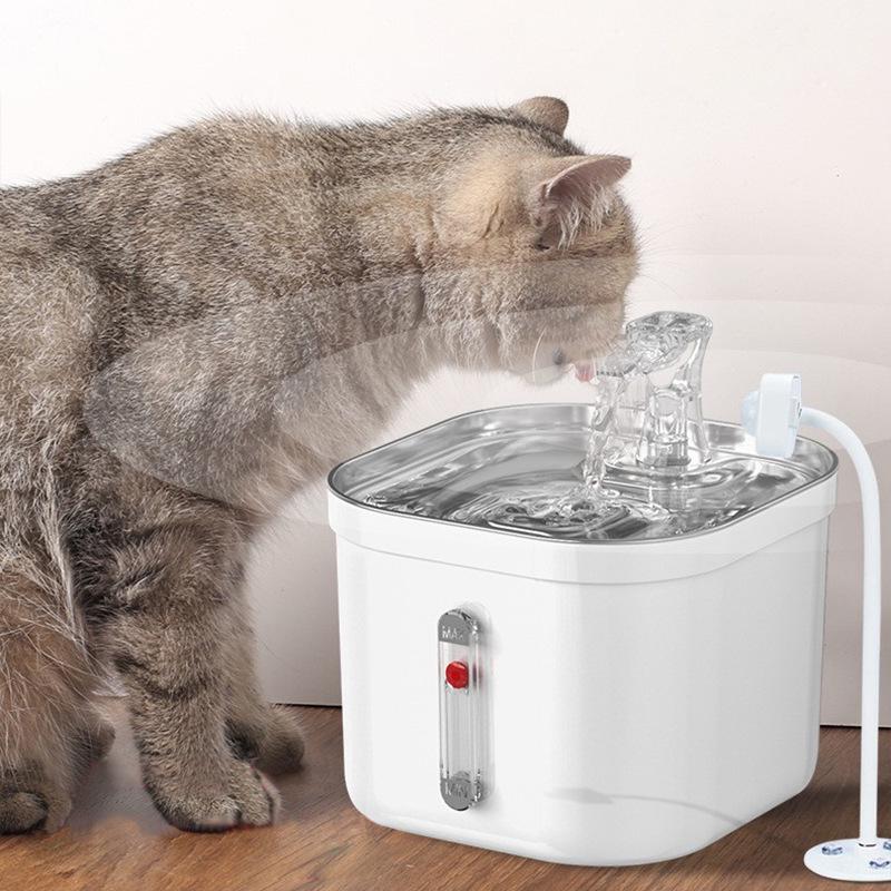 Stainless Steel Smart Cat Water Fountain with Automatic Circulation
