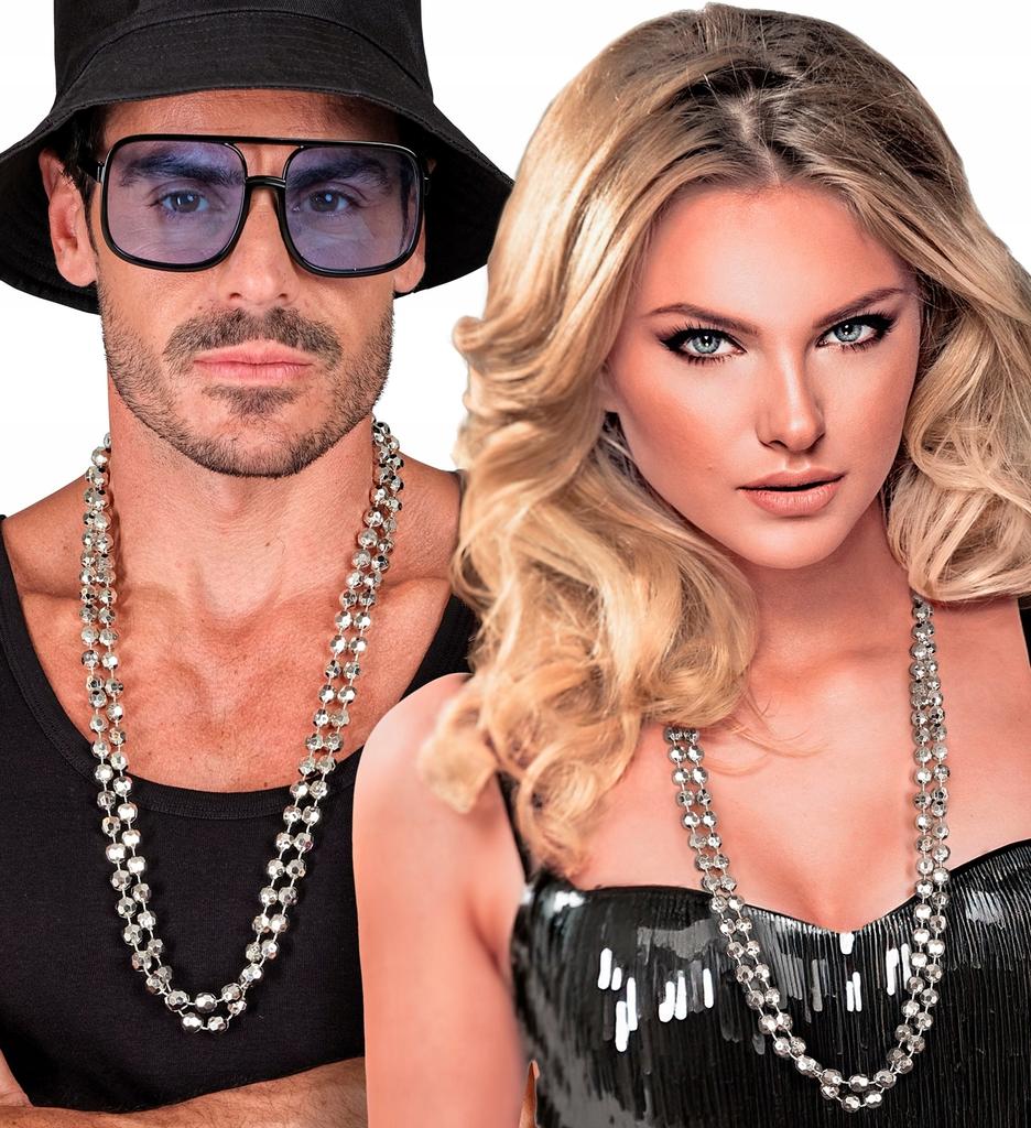 Zestaw Naszyjniki Korale Disco Koraliki Lata 80 Party Karnawał Disko 2Szt.