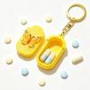 Mini Sliding Pill Box Keychain Compact Pill Container 3 Compartments BPA Free for Pocket Purse Travel Business Trip Use
