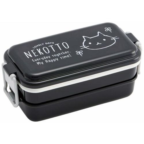 Skater Bento Box Enamel Style Lunch Box 2 Tiers Cat 660ml PENW7-A
