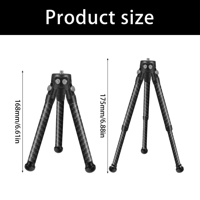 Lightweight Carbon Fiber Mini Tripod For Mobile Camera DSLR 1/4 Inch Screw Stable Base Phone Stand Mount