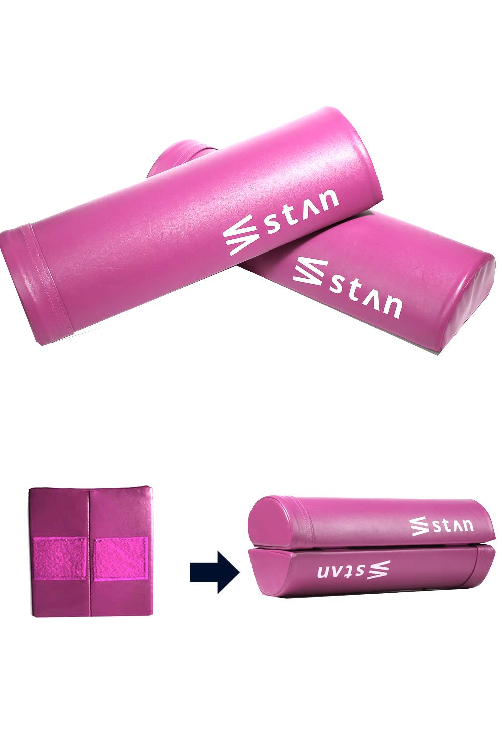 

stan Stretching Pole Foam Roller Полурастягивающийся ролик, который можно использовать как полукруг или как йога [2-сторонний шест] (розовый)