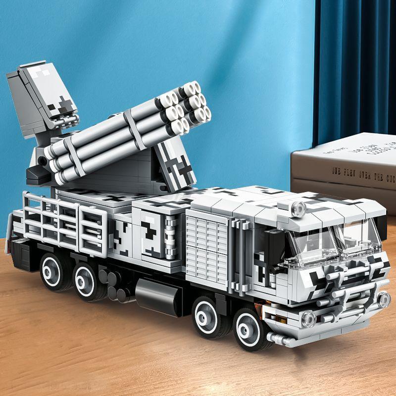 Non-Toxic 582Pcs Missile Vehicle Ww2 Military Pantsir-Sm" Air Defense System Building Blocks Assembly Model Diy Construction Bricks Toys