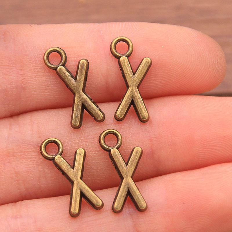 Zinc Alloy Alphabet Charms: 2 Colors, 26 Letter Pendants for Jewelry, Handbag, and Mobile Phone Accessories