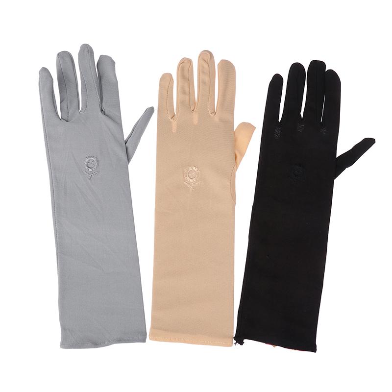 1Pair Mittens Sunscreen Driving Gloves Stretch Women Anti Uv Mid-Long Breathable Glove For Spring Summer Thin Gloves