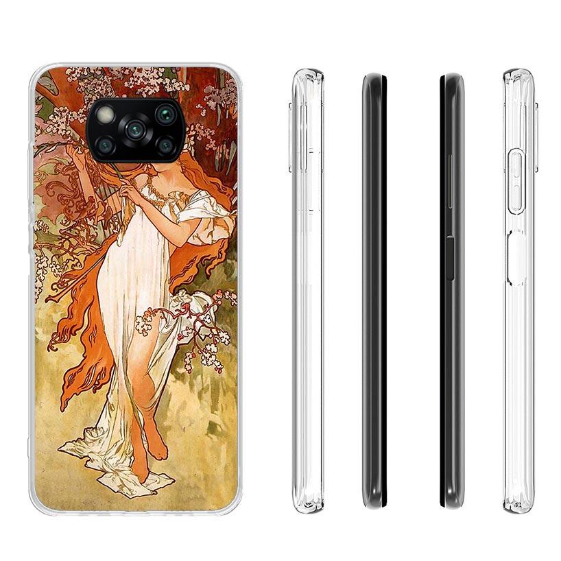 Alfons Mucha Primavera Case Phone Cover for Xiaomi Mi 11T 12T 10T 9T Pro 11i 12X 13 12 11 10 9 8 Lite 6X 5X A3 A2 Trend Fundas
