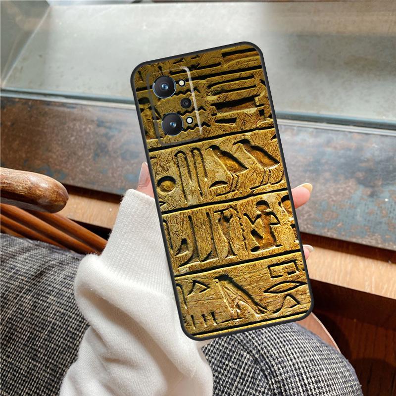 Egyptian Hieroglyphics Case For Realme 15 Pro GT7 GT6 11 12 13 14 Pro Plus C55 C51 C53 C35 C33 C61 C65 C67 C71 C75