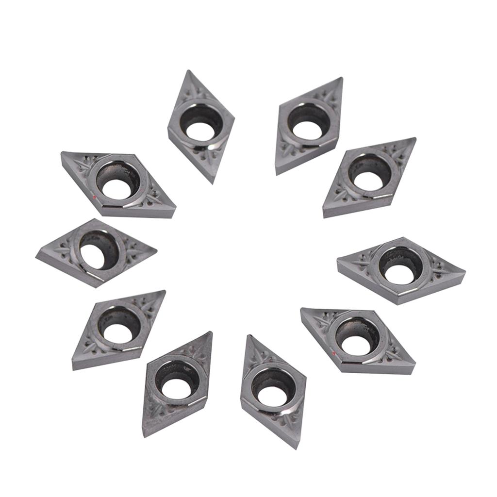 10 Stück Satz CNC Hartmetallspitzen Einsätze Messerkopf Drehbank Drehmeißel mit Box DCGT070204AK