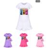 Kpop Demon Hunter Girl Short Sleeve Pajama Dress With Ruffle Skirt For Kids Homewear