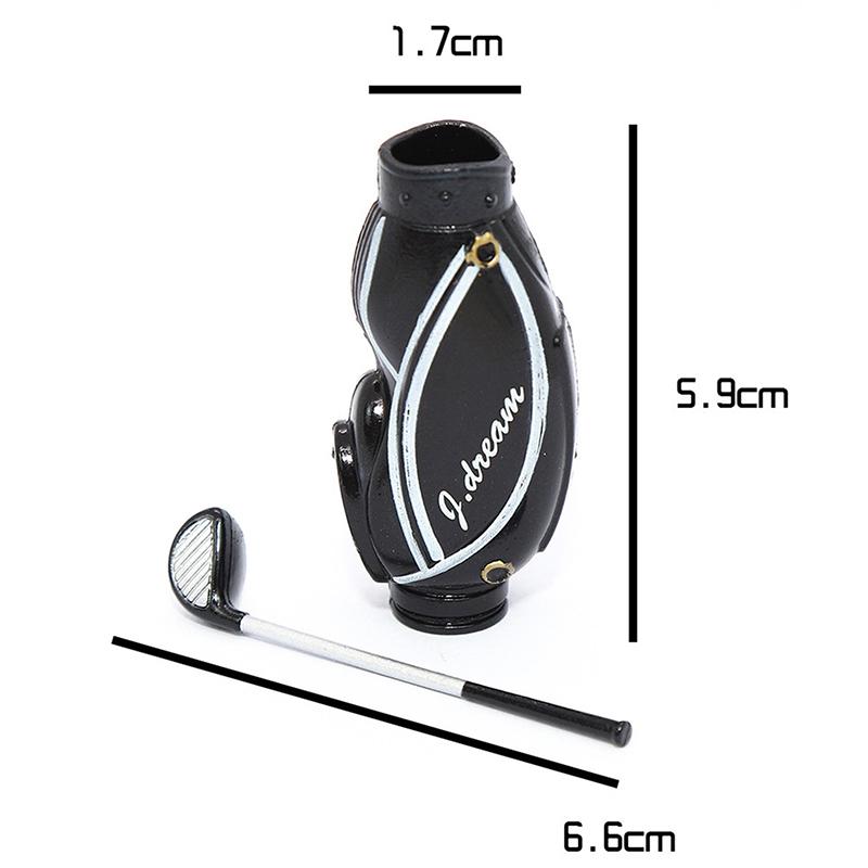 Mini Golfschläger mit Tasche Modell für Puppenhaus Dekoration Puppenhaus Miniaturzubehör Miniaturszene Modell Mikrolandschaft