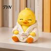 Playful Duck Figurines In Pajamas 3D Printed Sad Yellow Figurines, Cute Tired Worker Resin Mini Figures for Car Dashboard Desk Ornaments Home Office,