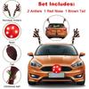 Reindeer Antlers For Cars – LED 2025 Christmas Car Decorations Kit With Jingle Bells, Nose, Tail, Multicolor Light-Up Rudolph Xmas Decor For SUV,