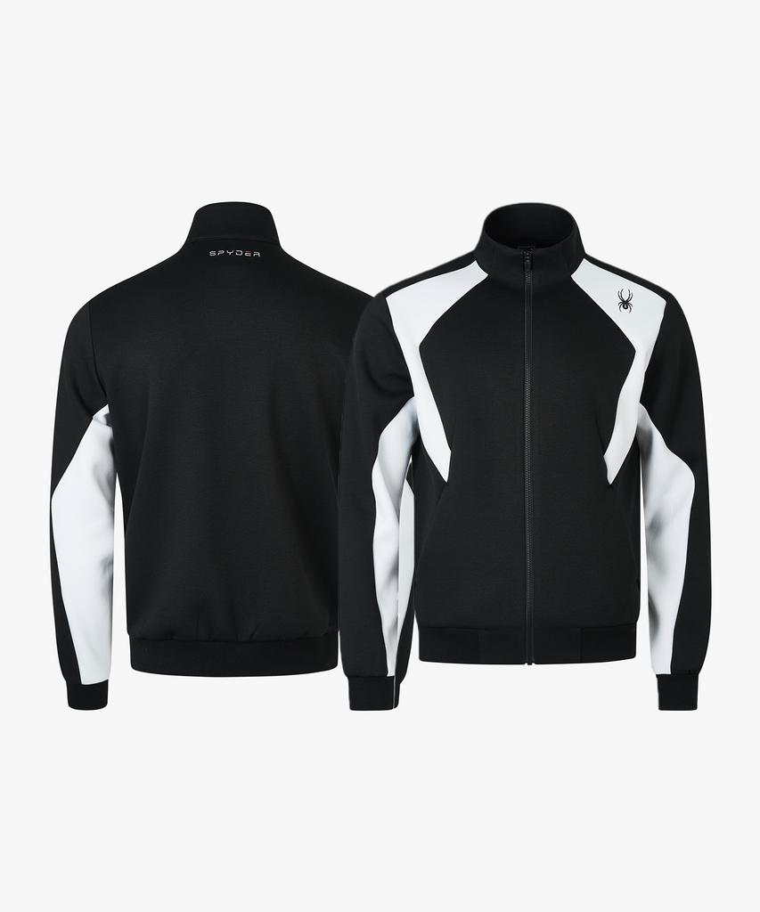 Spyder Men'S Color Block Stand Neck Zip-Up Setup Spjpcnft302Mblk