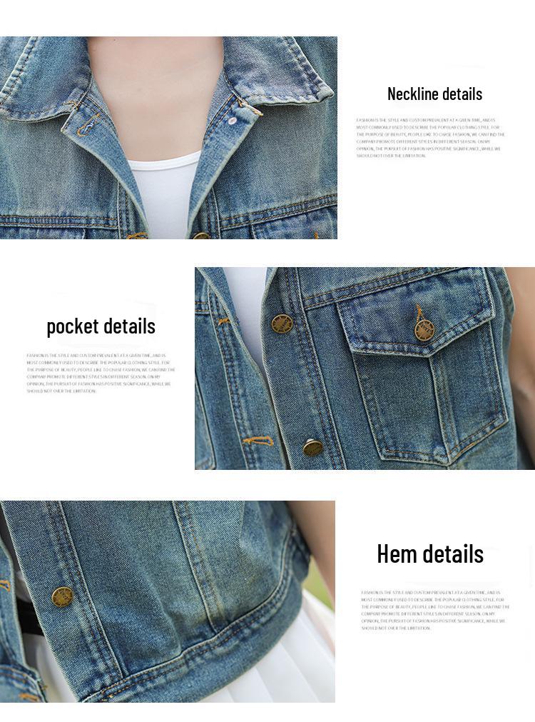 Women's Sleeveless Denim Waistcoat - Summer Trendy, Versatile, Lightweight Small Size