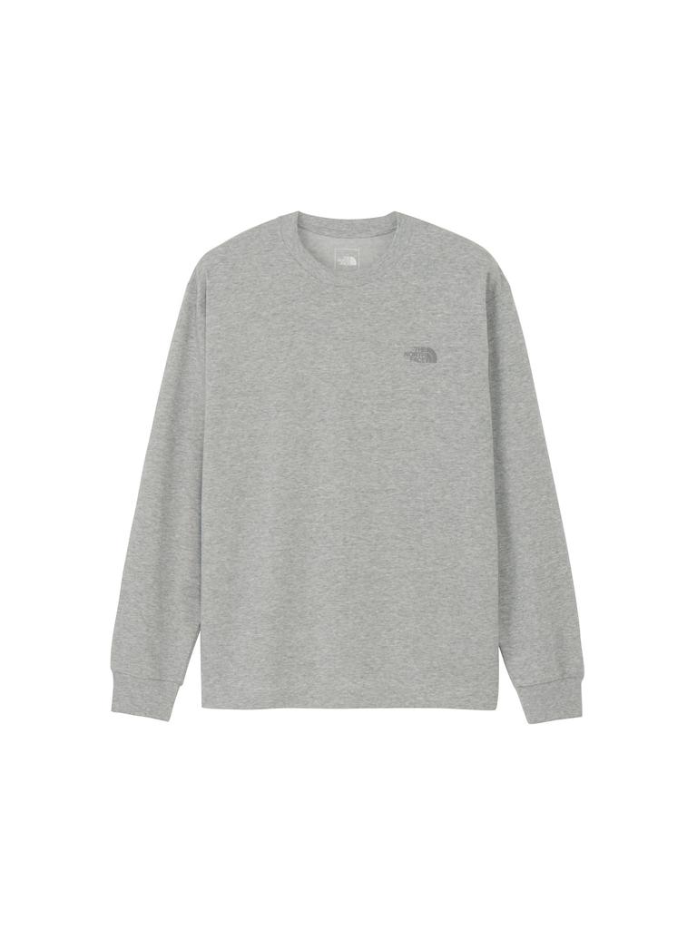 The North Face Long Sleeve Cut and Sew Back Square Logo Mix Size XL Tee, Gray/Gray,