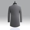 Autumn Men Trench Coat Solid Color Single Breasted Slim Fit Windproof Mid-length