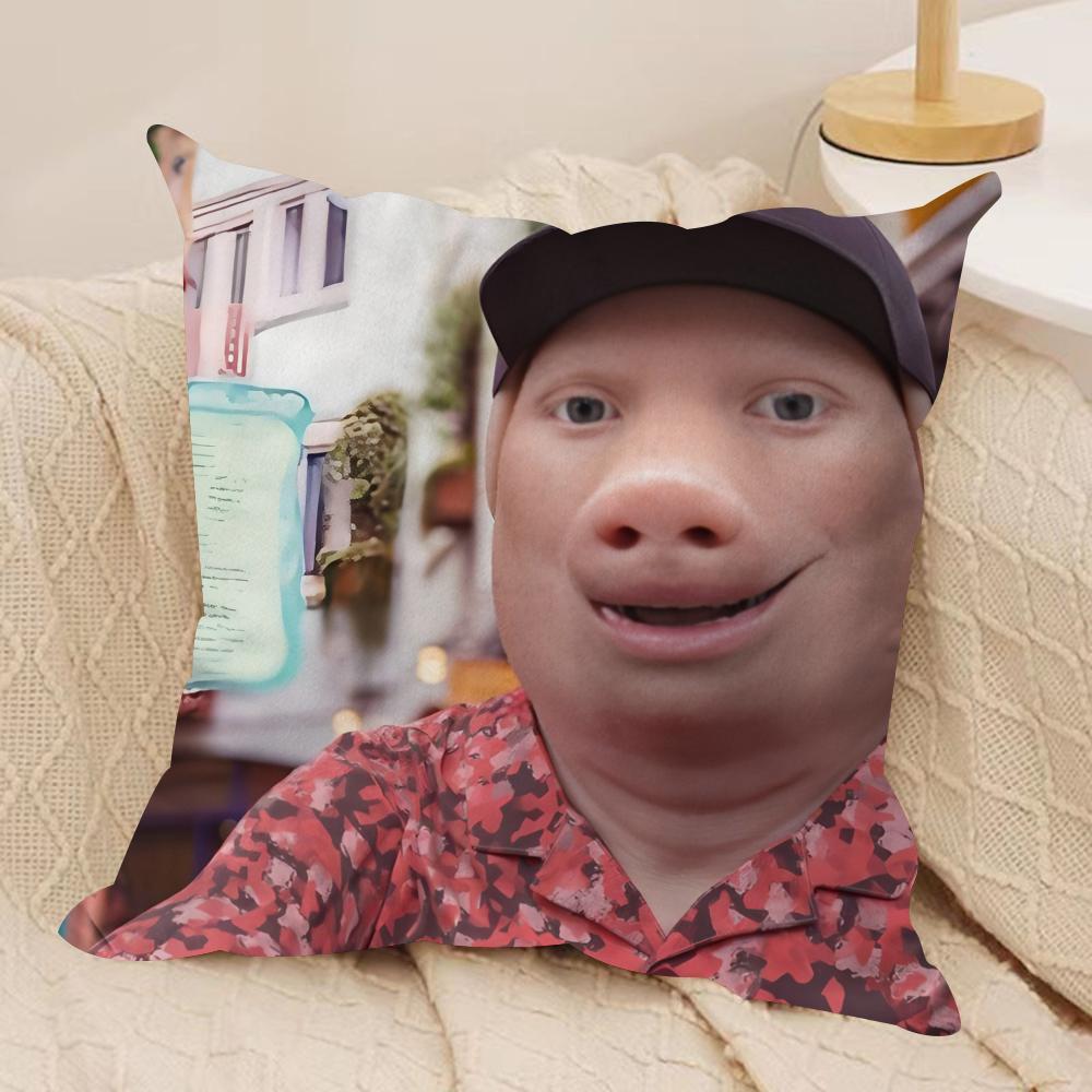 John Pork Is Calling Funny Cushion Cover Silky Short Plush DoubleSided Printed Pillow Case for Sofa All Seasons Home Decor Gift