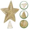 Iron Wire Star Tree Topper Christmas Ornament Metal Xmas Decor Holiday Party Home Decoration Treetop Prop
