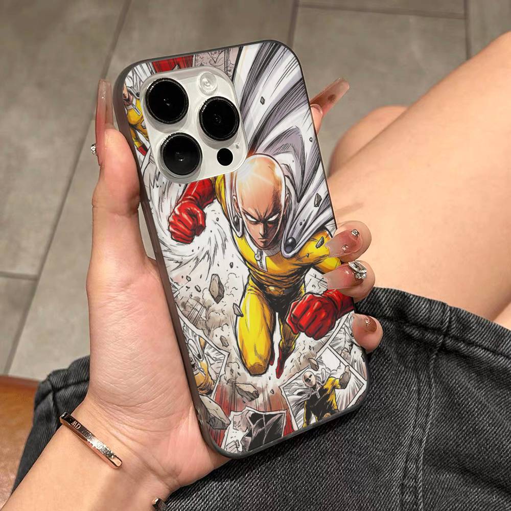 Superhero Anime One Punch Man For IPhone 17 16 15 14 Plus 13 12 11 Pro Max With Shockproof Protective Phone Cover