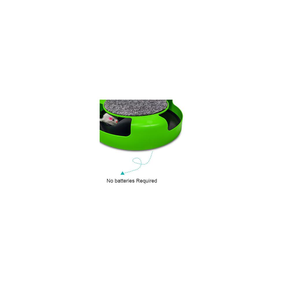 Durable Non-Toxic Plastic Interactive Cat Toy, Claw Grooming Feature In Bright Colorful Design, Battery-Free Rotating Mouse For Exercise And Agility