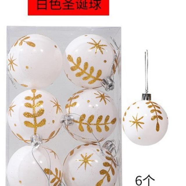 Christmas Balls Set 6PCS 6cm - Xmas Tree Hanging Ornaments, Navidad Noel Natal Home Party New Year Decoration
