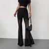 European and American Spring and Summer Fashion Sexy Mesh See Through Pants Slim Fit Micro Flared Pants Women's Clothing