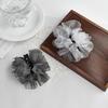 Korean Striped Mesh Bubble Hair Tie & Flower Claw Clip for Women - Versatile Pleated Updo Accessory