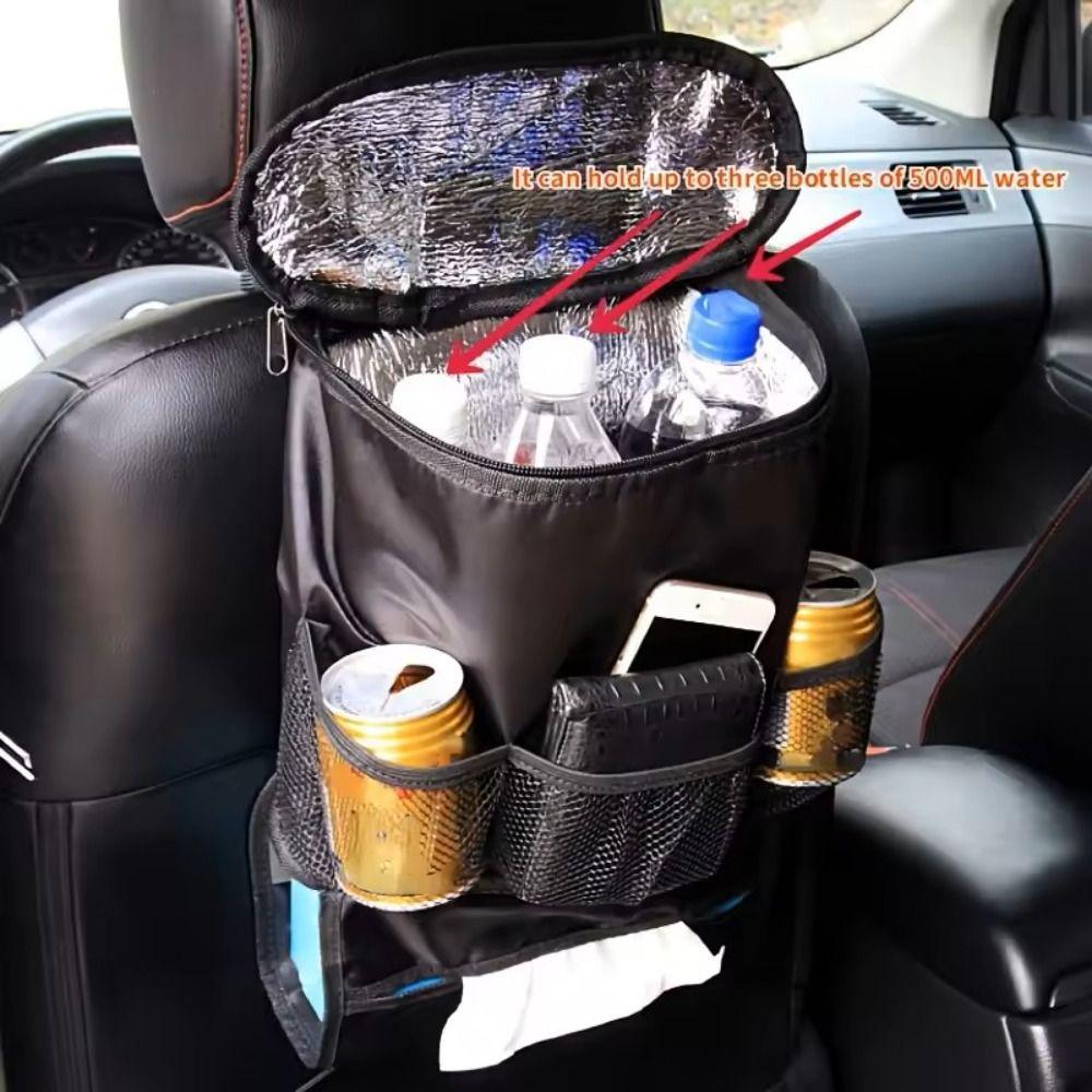 Multi-Pocket Car Seat Back Organizer Multi-functional Cooler Storage Bag  Car Interior Accessories