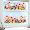 Bunte Gänseblümchen Statisch Haftende Fensteraufkleber PVC Glänzend Abnehmbar für Schaufenster Heimdekoration Kunst