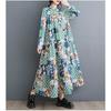 New Large Size Loose Thin Fashion Long-sleeved Printed Mid-length Dresses