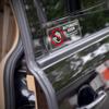 Automatic Door Car Sticker 4 × 2 Inches Vinyl Do Not Touch Driver Will Open Warning Sign Self Adhesive Removable Vehicle Taxi Decals Automatic