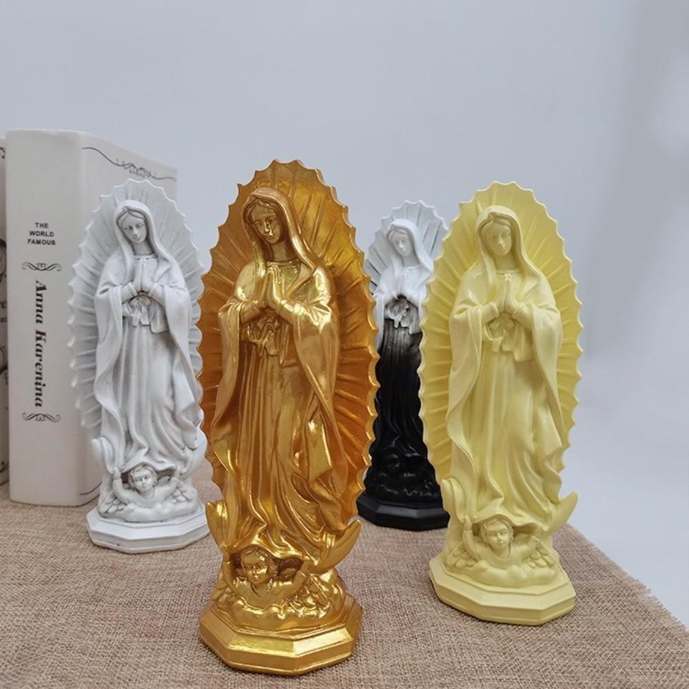 Figurka Matki Bożej z żywicy Katolicyzm Królowa Łaski Statua Madonny z żywicy Protestantyzm Modlitwa Religijny Gipsowy Ornament