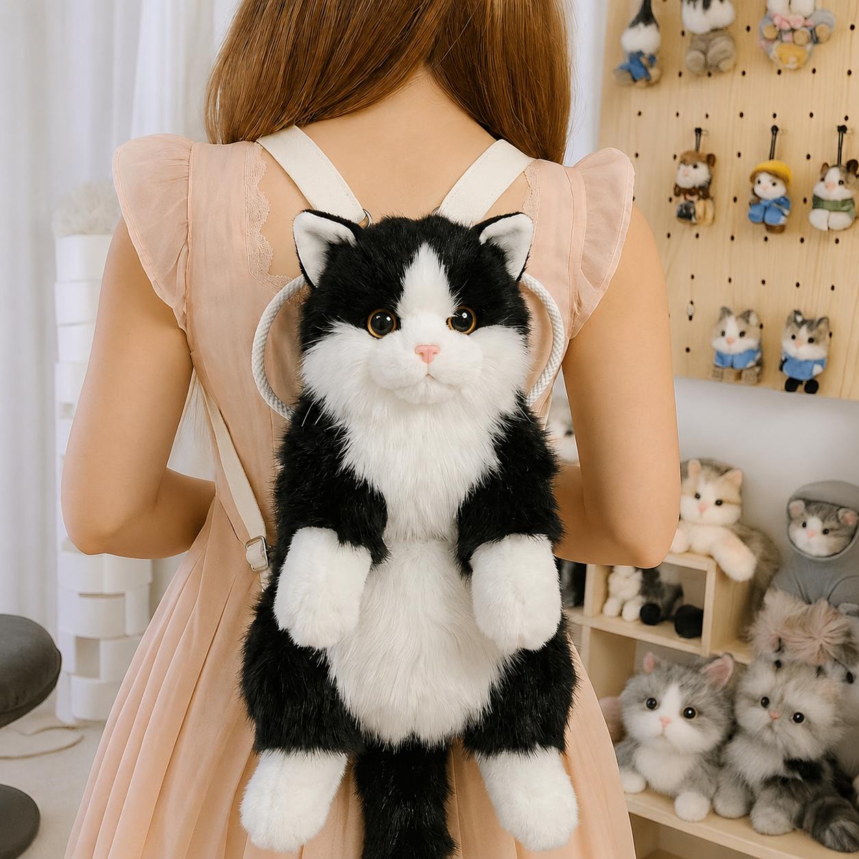 Jauks Kaķa Mugursoma Meitenēm, Kawaii Plīša