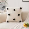 Ins Style Simple Pillowcase Black and White Velvet Cushion Polka Dot Pillowcase Bed and Breakfast Sofa Decoration Atmosphere Pillow